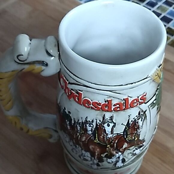 Budweiser vintage 80's Anheuser-Busch Inc Clydesdales Ceramarte beer stein meg - Picture 10 of 12